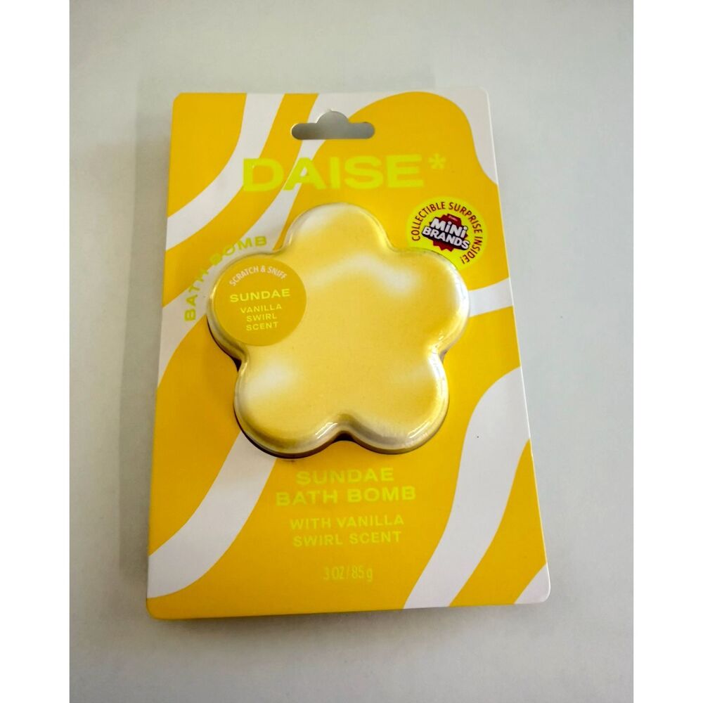 Daise Sundae Bath Bomb Vanilla Swirl Yellow 3 oz NEW Bath Body Gift